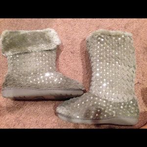 Gray Sequins boots